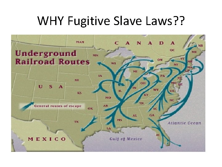 WHY Fugitive Slave Laws? ? 