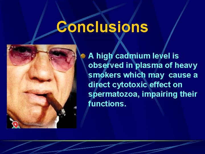 Conclusions A high cadmium level is observed in plasma of heavy smokers which may