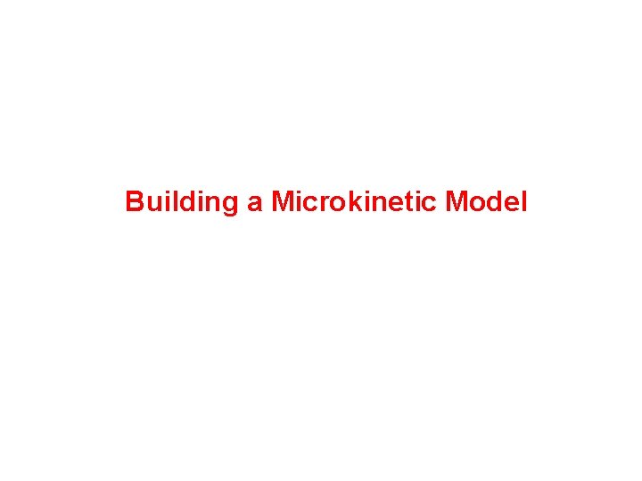 Building a Microkinetic Model 