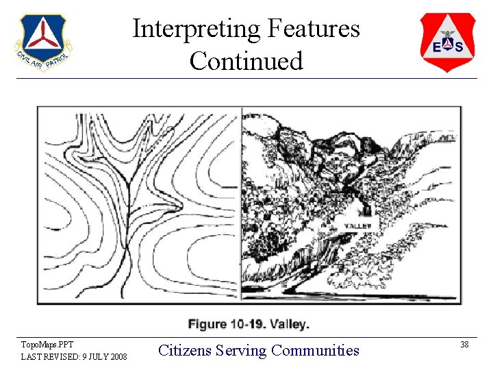 Interpreting Features Continued Topo. Maps. PPT LAST REVISED: 9 JULY 2008 Citizens Serving Communities