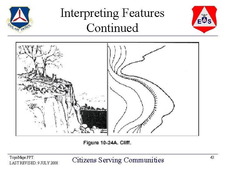 Interpreting Features Continued Topo. Maps. PPT LAST REVISED: 9 JULY 2008 Citizens Serving Communities