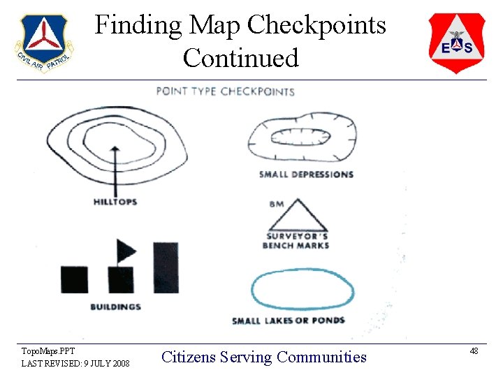 Finding Map Checkpoints Continued Topo. Maps. PPT LAST REVISED: 9 JULY 2008 Citizens Serving