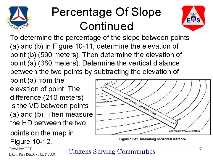 Percentage Of Slope Continued To determine the percentage of the slope between points (a)