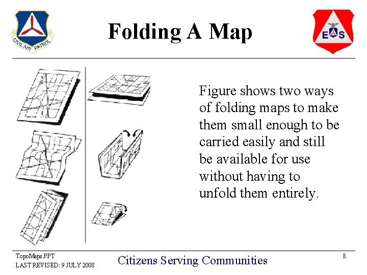 Folding A Map Figure shows two ways of folding maps to make them small