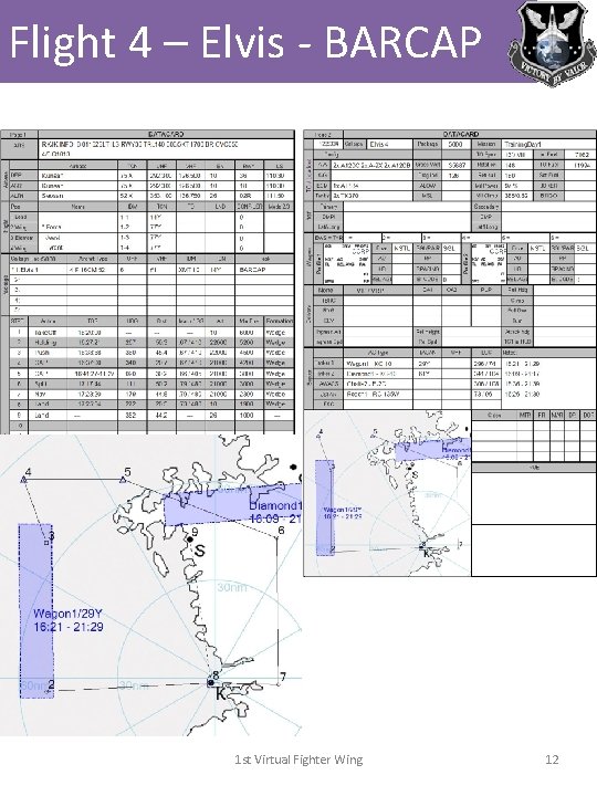 Flight 4 – Elvis - BARCAP 1 st Virtual Fighter Wing 12 