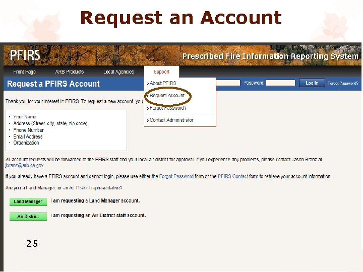 Request an Account 25 