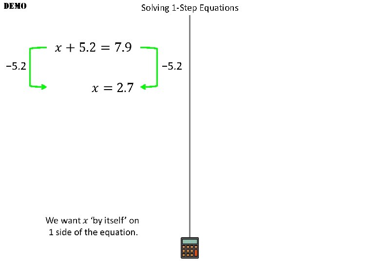 DEMO Solving 1 -Step Equations − 5. 2 