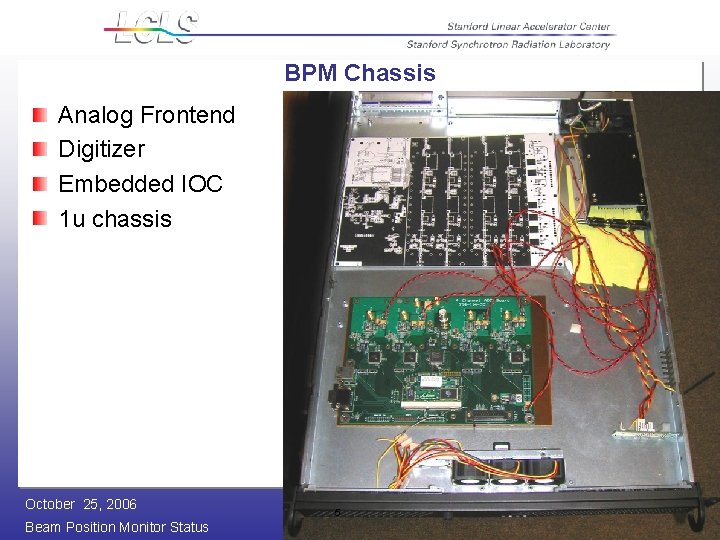 BPM Chassis Analog Frontend Digitizer Embedded IOC 1 u chassis October 25, 2006 Beam
