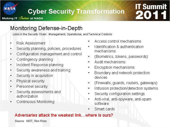 Cyber Security Transformation Monitoring Defense-in-Depth Links in the Security Chain: Management, Operational, and Technical