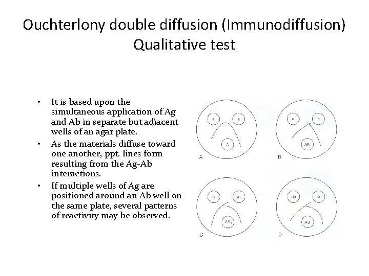 Ouchterlony double diffusion (Immunodiffusion) Qualitative test • • • It is based upon the Ouchterlony double diffusion (Immunodiffusion) Qualitative test • • • It is based upon the