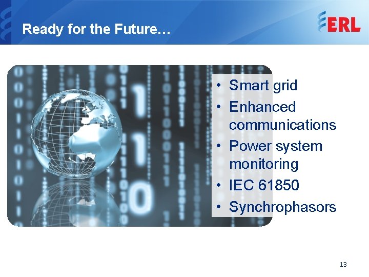 Ready for the Future… • Smart grid • Enhanced communications • Power system monitoring