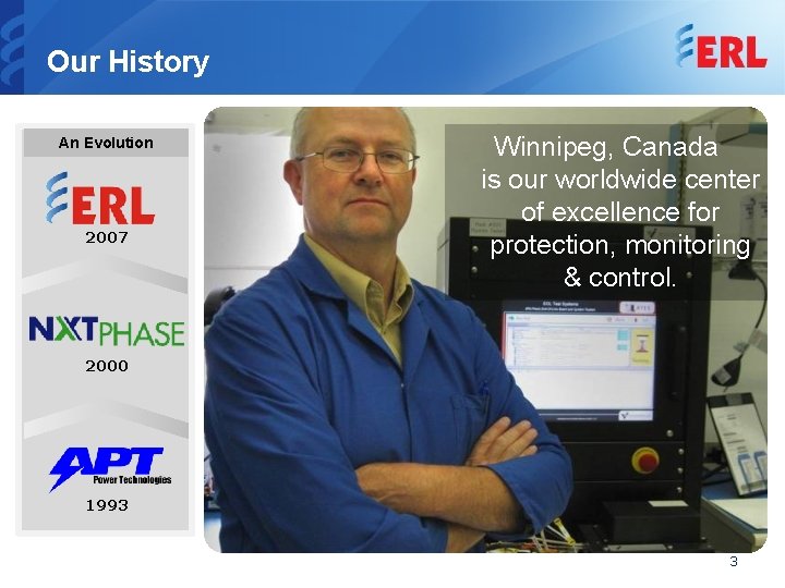 Our History An Evolution 2007 Winnipeg, Canada is our worldwide center of excellence for