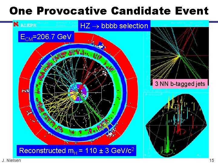 One Provocative Candidate Event HZ bbbb selection ECM=206. 7 Ge. V 3 NN b-tagged