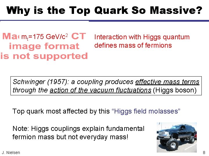 Why is the Top Quark So Massive? mt=175 Ge. V/c 2 Interaction with Higgs