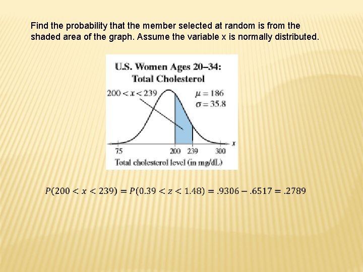 Find the probability that the member selected at random is from the shaded area