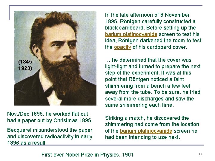 In the late afternoon of 8 November 1895, Röntgen carefully constructed a black cardboard.
