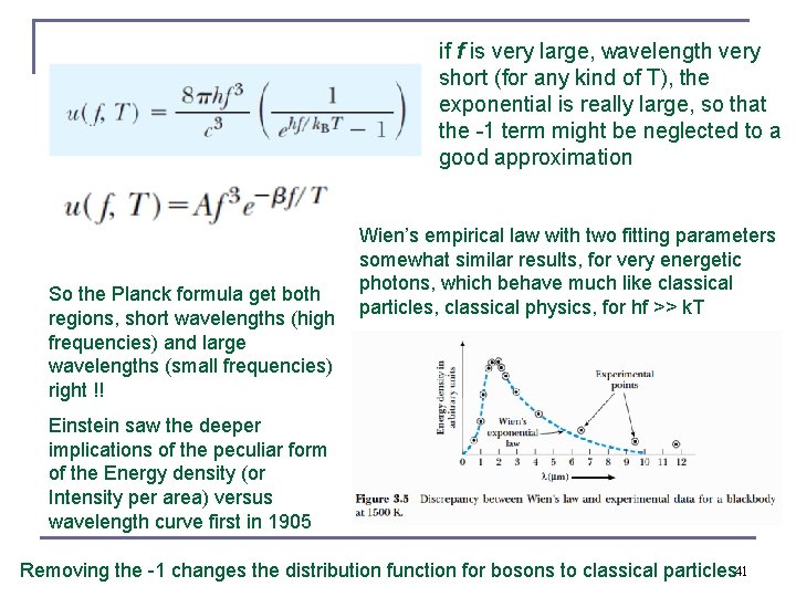 if f is very large, wavelength very short (for any kind of T), the