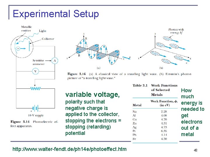 Experimental Setup variable voltage, polarity such that negative charge is applied to the collector,