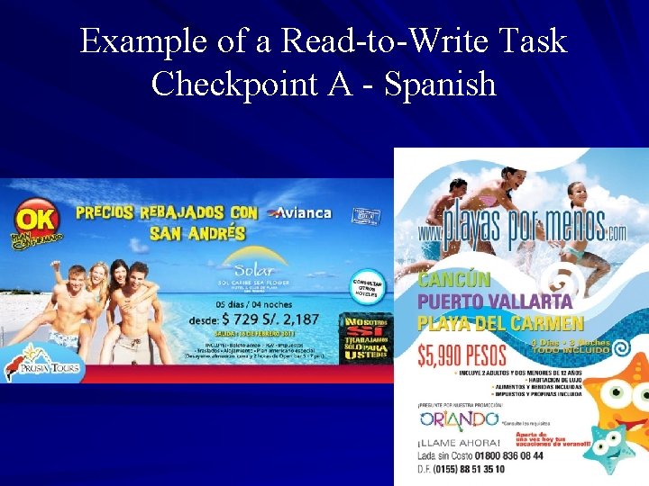 Example of a Read-to-Write Task Checkpoint A - Spanish 