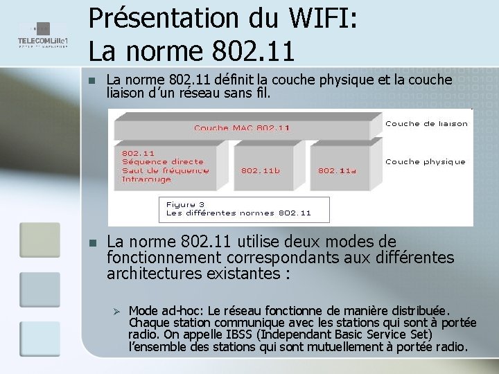 Présentation du WIFI: La norme 802. 11 n La norme 802. 11 définit la