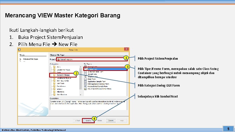 Merancang VIEW Master Kategori Barang Ikuti Langkah-langkah berikut 1. Buka Project Sistem. Penjualan 2.