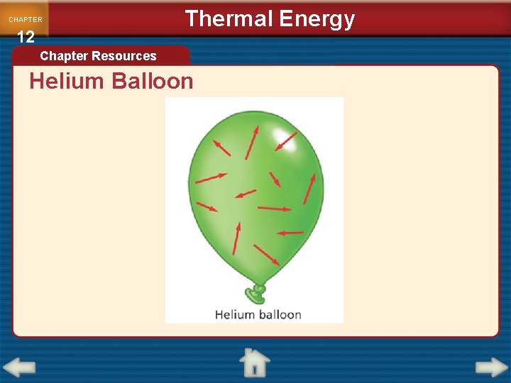 CHAPTER 12 Thermal Energy Chapter Resources Helium Balloon 