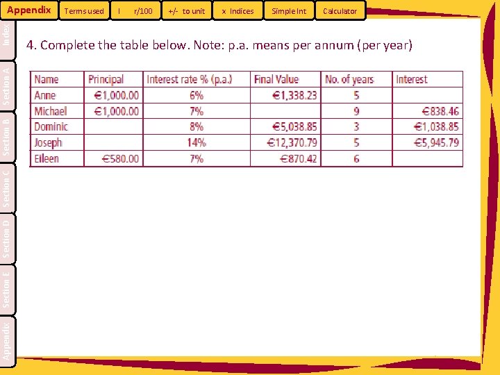 Appendix Section E Section D Section C Section B Section A Index Appendix Terms