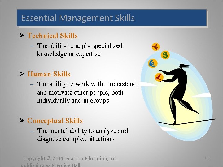 Essential Management Skills Ø Technical Skills – The ability to apply specialized knowledge or Essential Management Skills Ø Technical Skills – The ability to apply specialized knowledge or