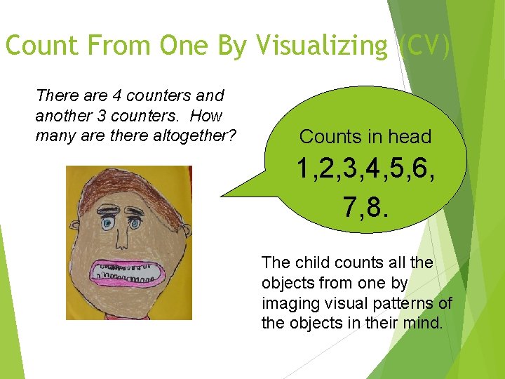 Count From One By Visualizing (CV) There are 4 counters and another 3 counters.