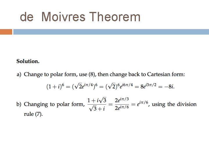 de Moivres Theorem 