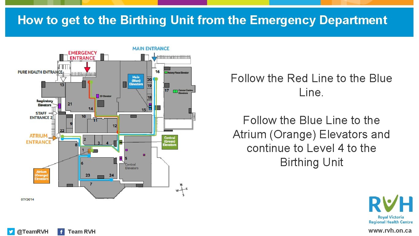 How to get to the Birthing Unit from the Emergency Department Follow the Red