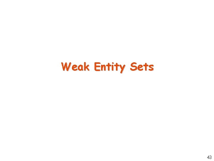 Weak Entity Sets 43 