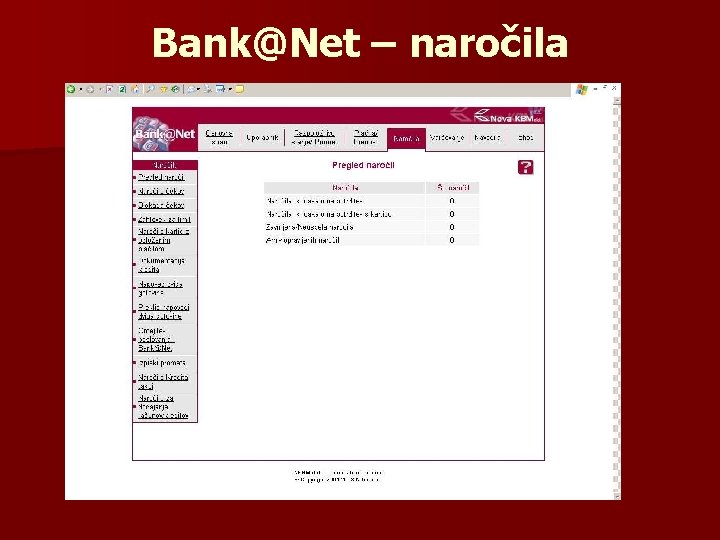 Bank@Net – naročila 