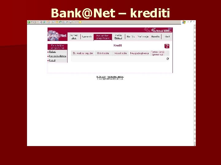 Bank@Net – krediti 