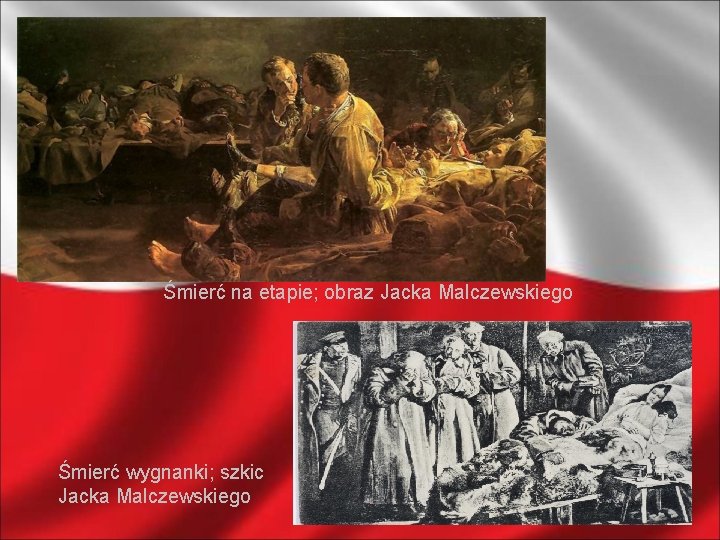 Śmierć na etapie; obraz Jacka Malczewskiego Śmierć wygnanki; szkic Jacka Malczewskiego 