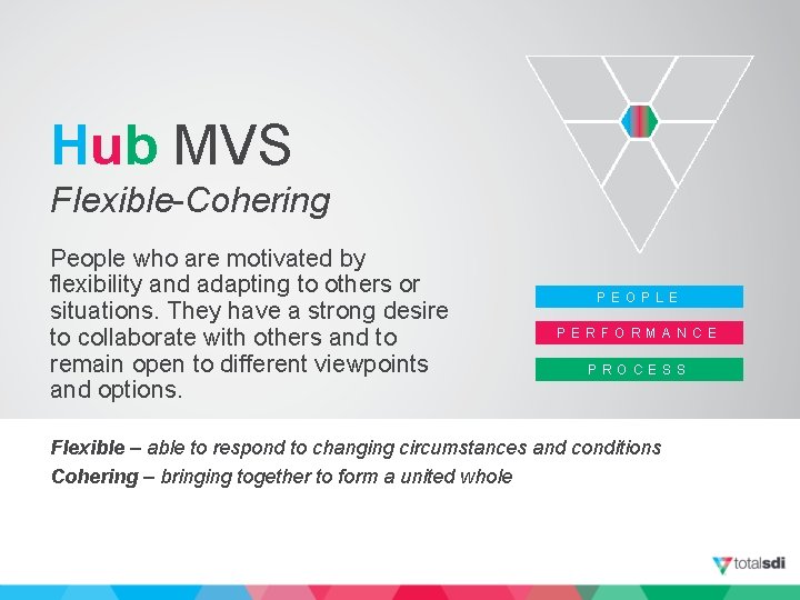 Hub MVS Flexible-Cohering People who are motivated by flexibility and adapting to others or