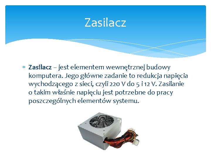 Test Z Budowy Komputera Klasa 5 Budowa wewntrzna komputera Marcin Wojnowski Budowa jednostki centralnej