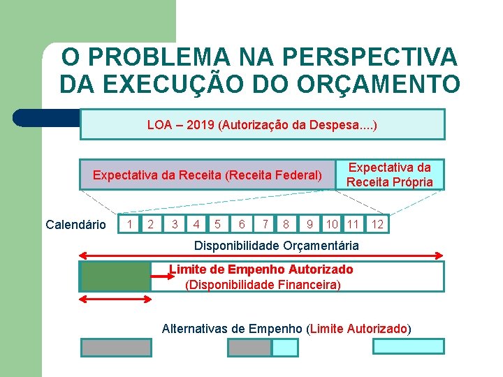 O PROBLEMA NA PERSPECTIVA DA EXECUÇÃO DO ORÇAMENTO LOA – 2019 (Autorização da Despesa.