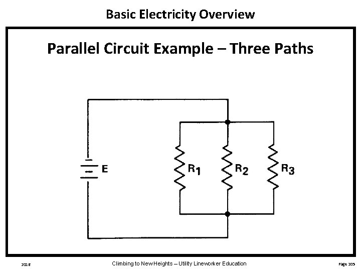 Basic Electricity Overview Parallel Circuit Example – Three Paths 2016 Climbing to New Heights