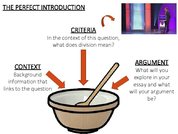 THE PERFECT INTRODUCTION CRITERIA In the context of this question, what does division mean?