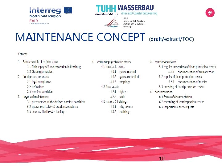 MAINTENANCE CONCEPT (draft/extract/TOC) 10 