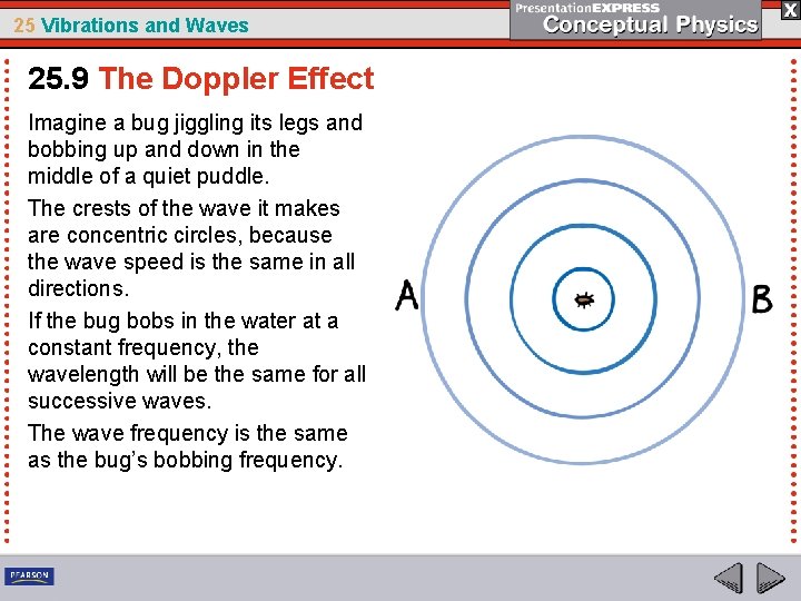 25 Vibrations and Waves 25. 9 The Doppler Effect Imagine a bug jiggling its