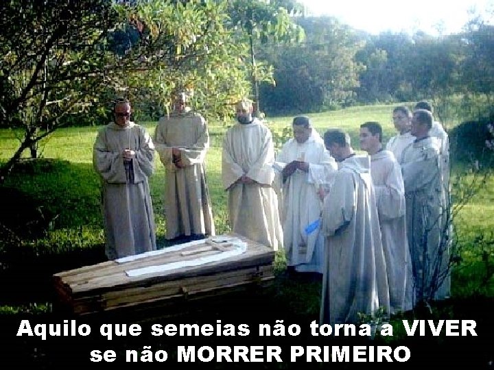 Aquilo que semeias não torna a VIVER se não MORRER PRIMEIRO 