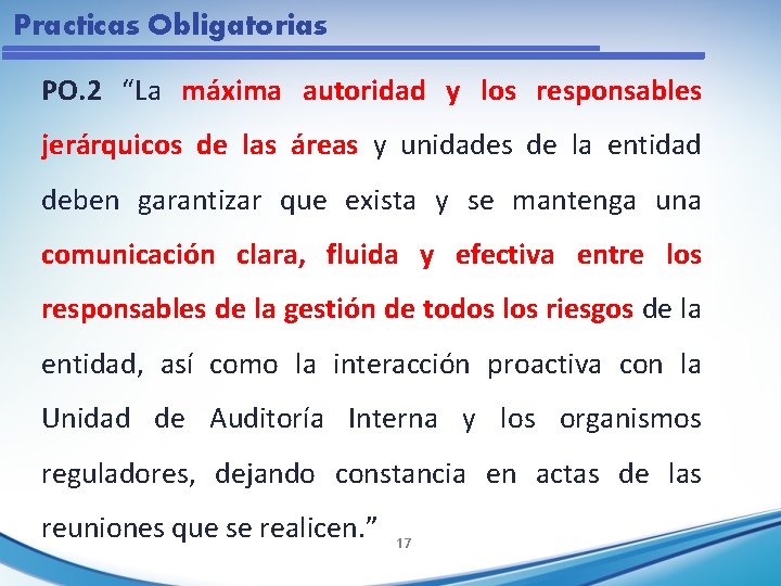 Practicas Obligatorias PO. 2 “La máxima autoridad y los responsables jerárquicos de las áreas