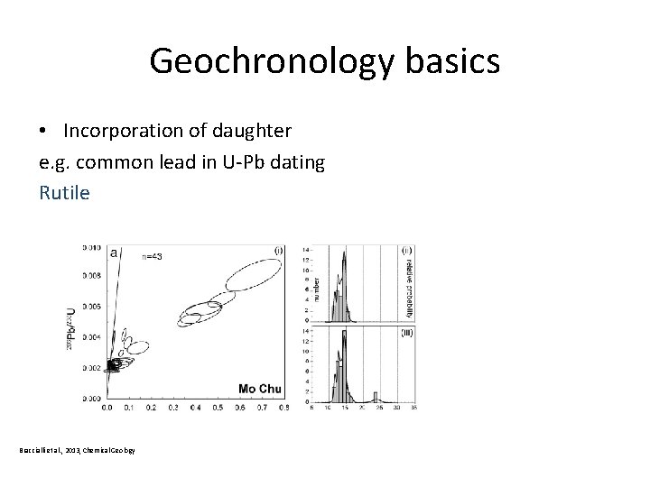 Geochronology basics • Incorporation of daughter e. g. common lead in U-Pb dating Rutile Geochronology basics • Incorporation of daughter e. g. common lead in U-Pb dating Rutile