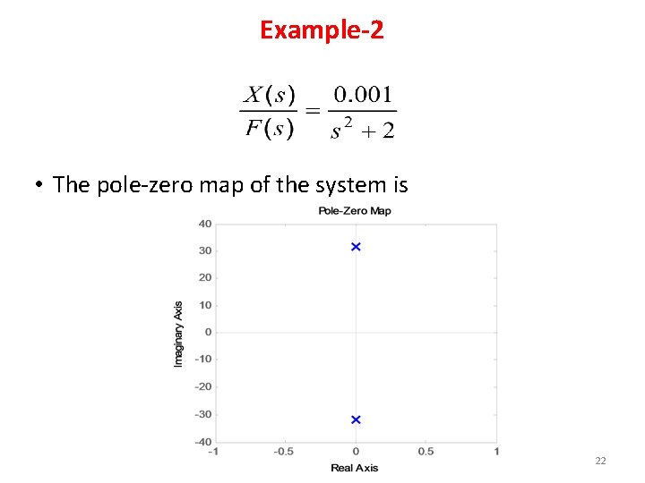 Example-2 • The pole-zero map of the system is 22 