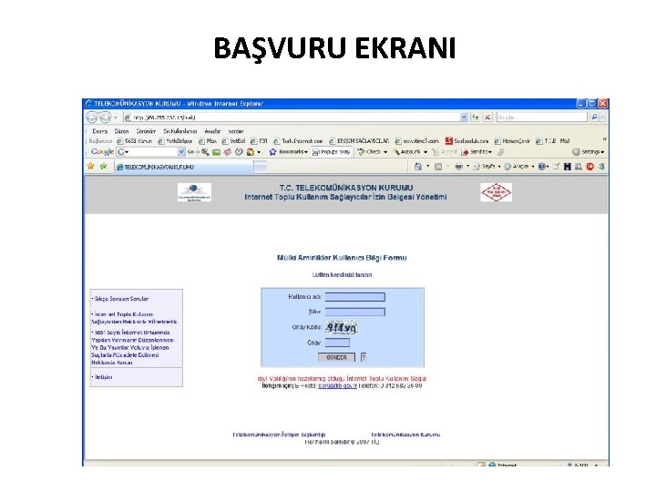 BAŞVURU EKRANI 