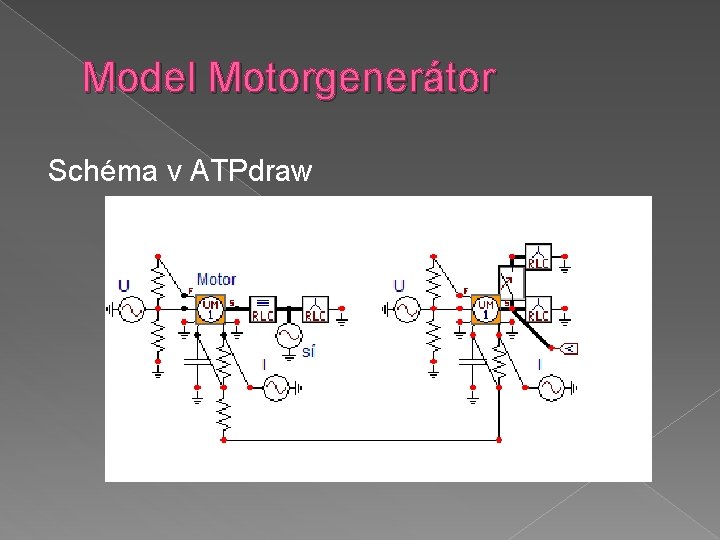 Model Motorgenerátor Schéma v ATPdraw 