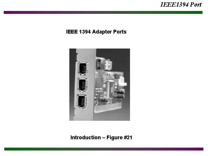 IEEE 1394 Port IEEE 1394 Adapter Ports Introduction – Figure #21 