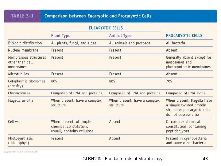 GLBH 205 - Fundamentals of Microbiology 48 